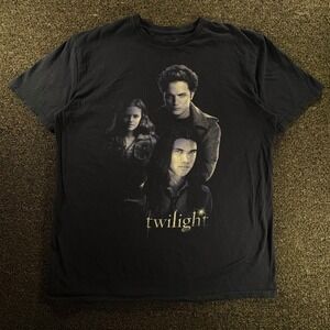 Twilight Saga Movie Graphic Tee Womens L Navy Blue Bella Edward Jacob